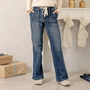 Judy blue drawstring wide leg jeans size 7